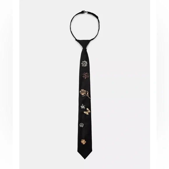 Zara BUTTERFLY FLORAL CHARM TIE - Picture 3 of 4